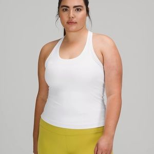 Lululemon Cool Racerback Short Tank Top Nulu in White. Size 10.